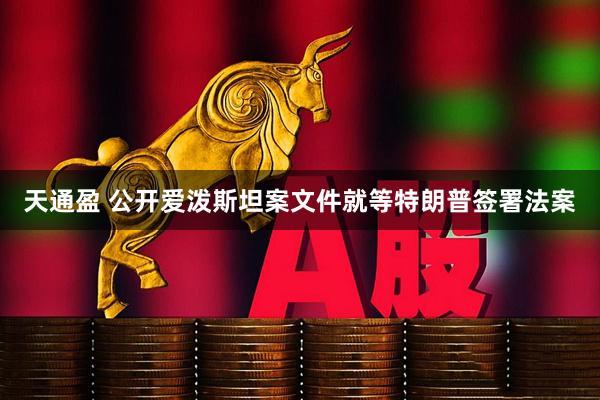 天通盈 公开爱泼斯坦案文件　就等特朗普签署法案